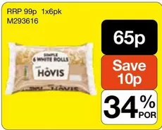 Hovis - 6 WHITE ROLLS M293616