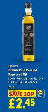 Deluxe - British Cold Pressed Rapeseed Oil