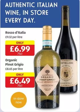 Pinot Grigio - Rosso d'Italia; Organic