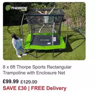 8 x 6ft Sports Rectangular Trampoline with Enclosure Net