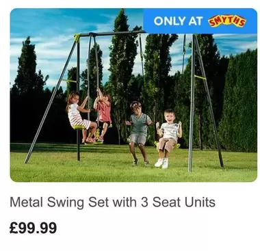 Metal Swing Set with 3 Seat Units