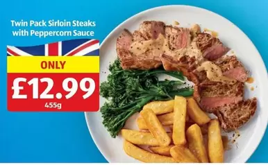 Twin Pack Sirloin Steaks with Peppercorn Sauce