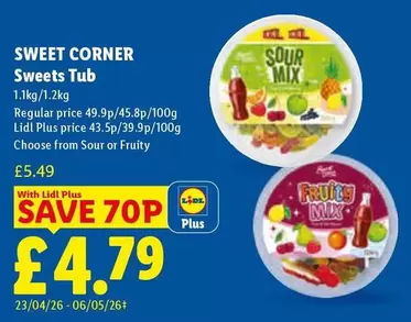 Lidl - SWEET CORNER Sweets Tub