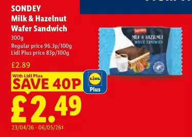 Lidl - Milk & Hazelnut Wafer Sandwich