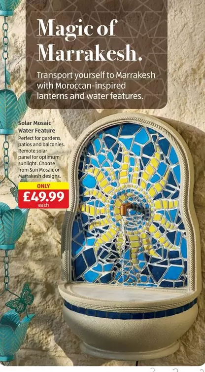 Sun - Solar Mosaic Water Feature