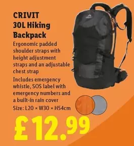 Crivit - 30L Hiking Backpack