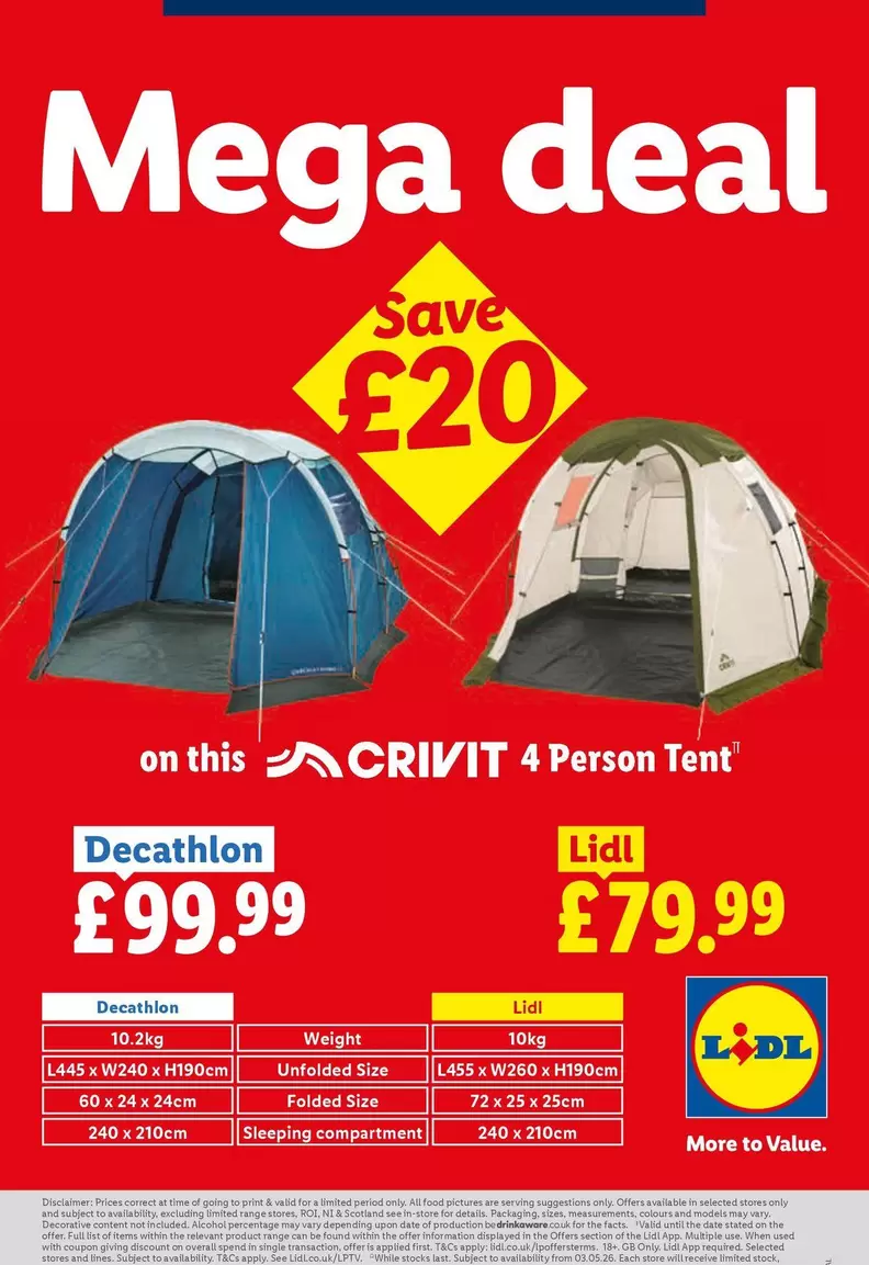 Crivit - 4 Person Tent