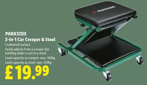 Parkside - 2-in-1 Car Creeper & Stool