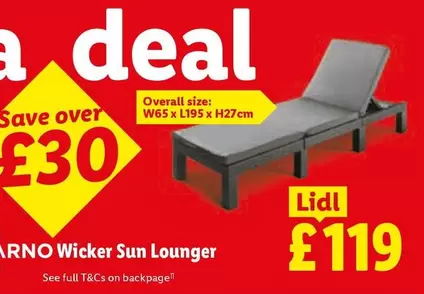 Lidl - ARNO Wicker Sun Lounger