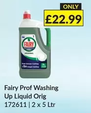 Fairy - Prof Washing Up Liquid Orig 172611 | 2 x 5 Ltr