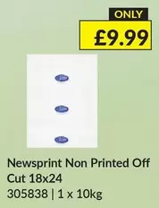 Newsprint Non Printed Off Cut 18x24 305838