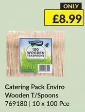 100 Wooden Teaspoons 769180 | 10 x 100 Pce