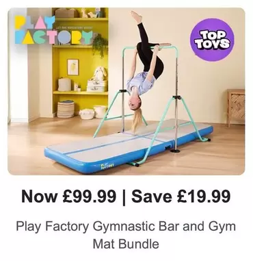 Play Factory Gymnastic Bar and Gym Mat Bundle