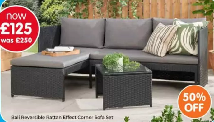 Reversible Rattan Effect Corner Sofa Set