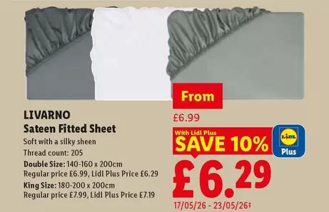 Livarno - Sateen Fitted Sheet