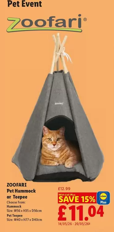 Lidl - Pet Hammock or Teepee