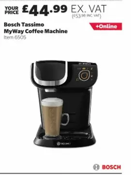 Bosch - Tassimo MyWay Coffee Machine Item 6505