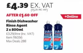 Finish - Dishwasher Rinse Agent 2 x 800ml Item 116056