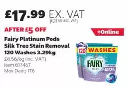 Fairy - Platinum Pods Silk Tree Stain Removal 120 Washes 3.29kg