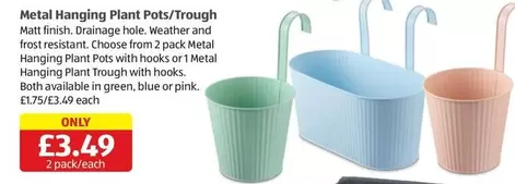 Finish - Metal Hanging Plant Pots/Trough