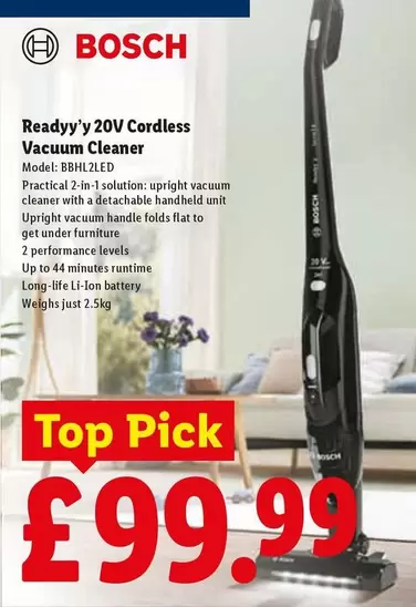 Bosch - Readyy'y 20V Cordless Vacuum Cleaner Model: BBHL2LED