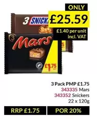Mars -  343335, Snickers 343352