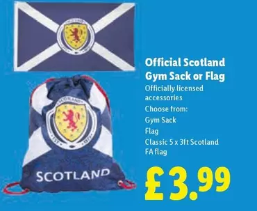 Scotland Gym Sack or Flag