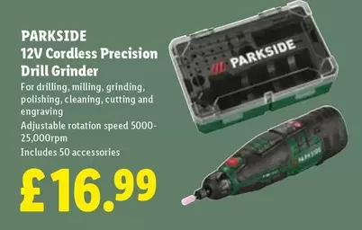 Parkside - 12V Cordless Precision Drill Grinder