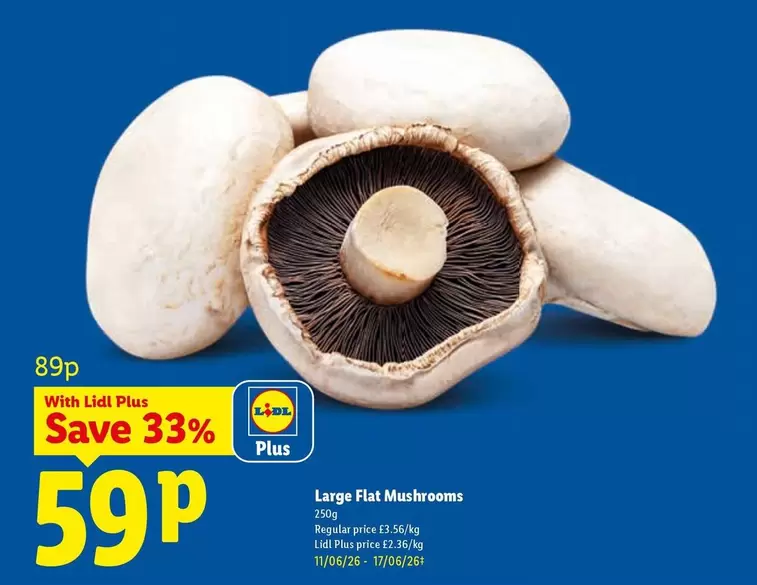Lidl - Large Flat Mushrooms
