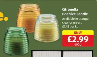 Clear - Citronella Beehive Candle