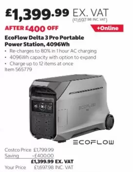 Delta - 3 Pro Portable Power Station, 4096Wh