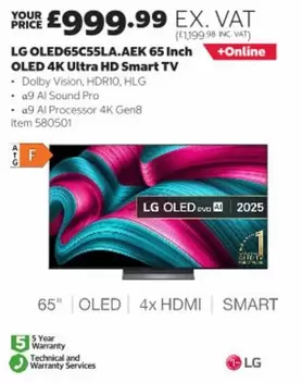 LG - OLED65C55LA.AEK 65 Inch OLED 4K Ultra HD Smart TV
