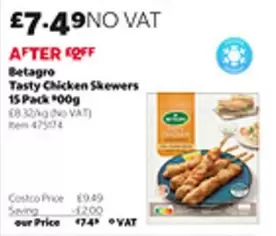 Tasty Chicken Skewers 15 Pack 900g