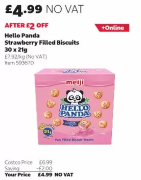 Panda - Hello Strawberry Filled Biscuits 30 x 21g