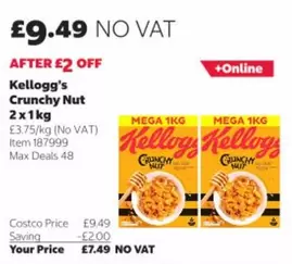 Kellogg's - Crunchy Nut 2 x 1kg