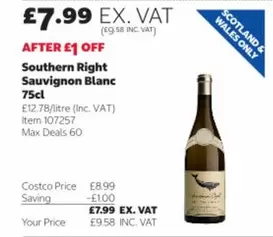 Southern Right Sauvignon Blanc 75cl