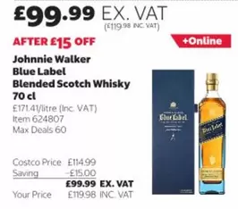 Johnnie Walker - Blue Label Blended Scotch Whisky 70 cl