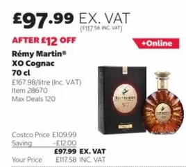 XO Cognac 70 cl Item 28670