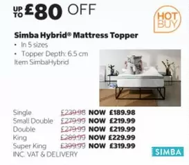 King - Hybrid Mattress Topper