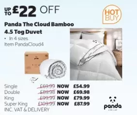 Panda - The Cloud Bamboo 4.5 Tog Duvet