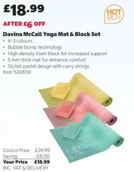 Comfort - Davina McCall Yoga Mat & Block Set