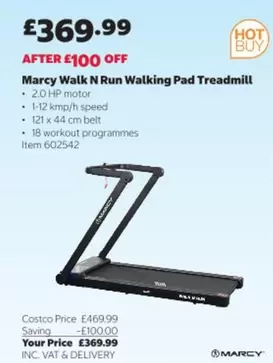 HP - Marcy Walk N Run Walking Pad Treadmill Item 602542