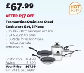 Stainless Steel Cookware Set, 5 Piece