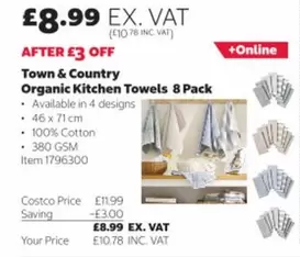 COTTON - Organic Kitchen Towels 8 Pack