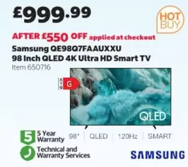 samsung - 98 Inch QLED 4K Ultra HD Smart TV