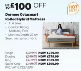 Comfort - Octasmart Rolled Hybrid Mattress