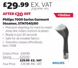 Philips - 7000 Series Garment Steamer, STH7040/80