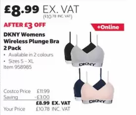 DKNY - Womens Wireless Plunge Bra 2 Pack Item 958985