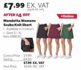 Mondetta Womens Scuba Knit Skort Item 598030