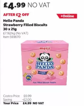 Panda - Hello Strawberry Filled Biscuits 30 x 21g